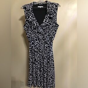Woman’s size medium studio, one New York, sleeveless, black and white dress